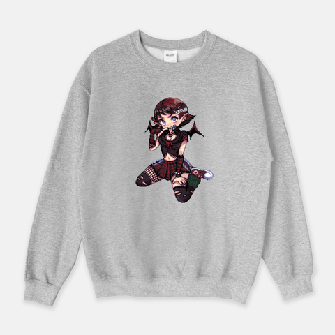 CS Play Sweatshirts Small / Gray Pixel Vampire Crewneck Sweatshirt